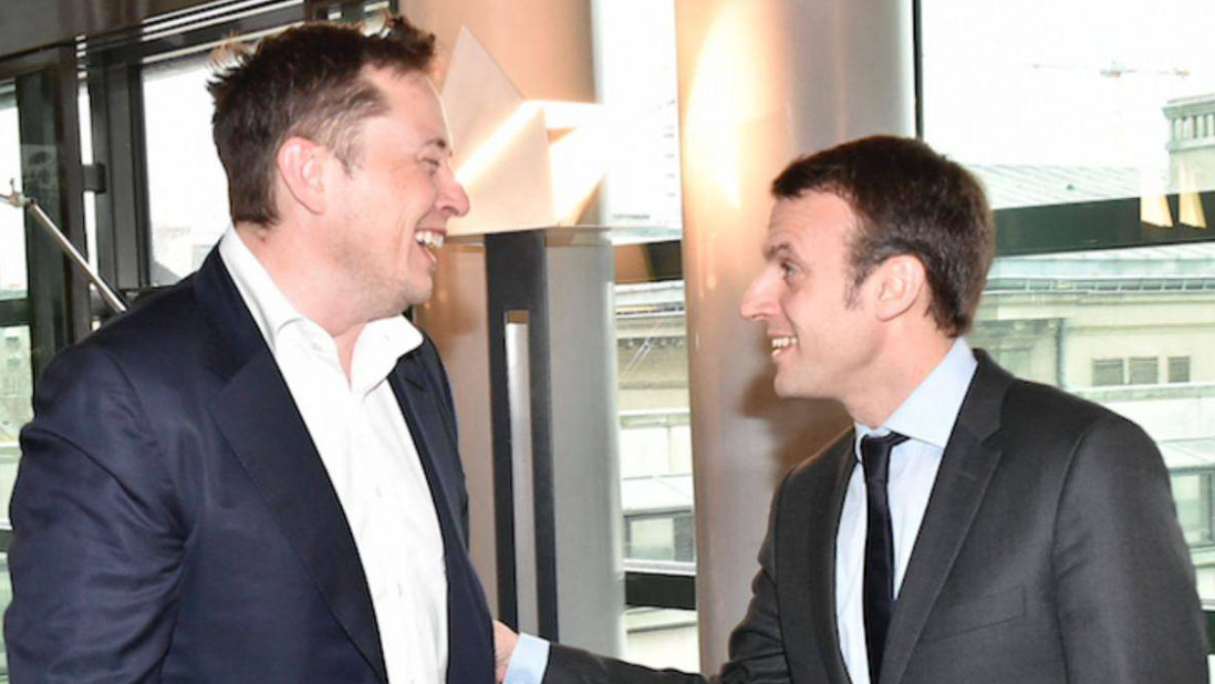 Enmanuel Macron y Elon Musk