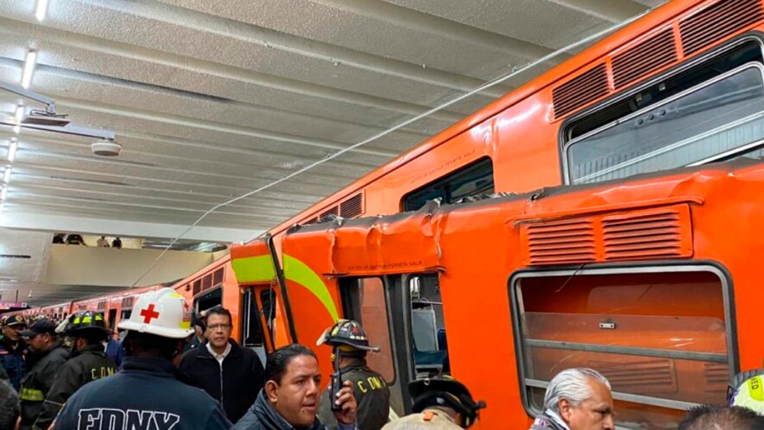 Choque entre trenes deja un muerto en metro de México