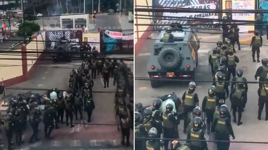Policía irrumpe en la Universidad de San Marcos en Lima para desalojar a manifestantes
