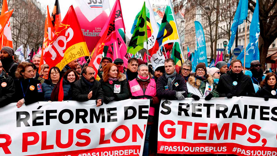 Francia vive nueva jornada de protestas contra reforma jubilatoria