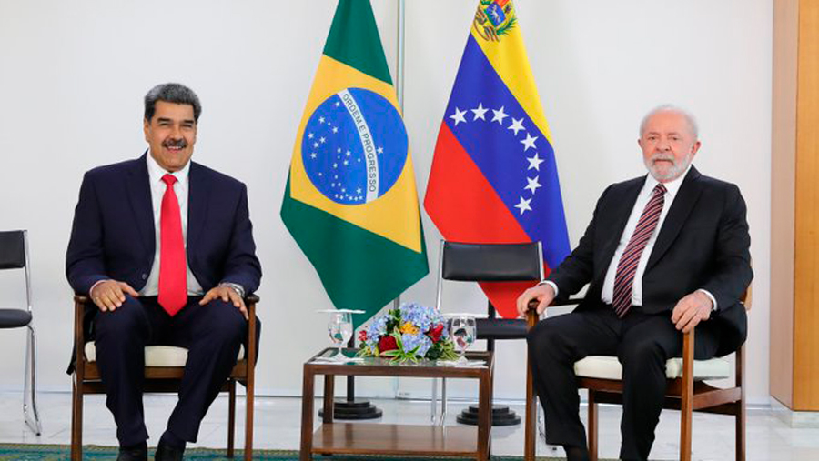 Presidentes Nicolás Maduro (Venezuela) Luiz Inacio Lula da Silva (Brasil)