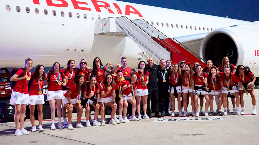 Celebracion campeonas del mundo madrid