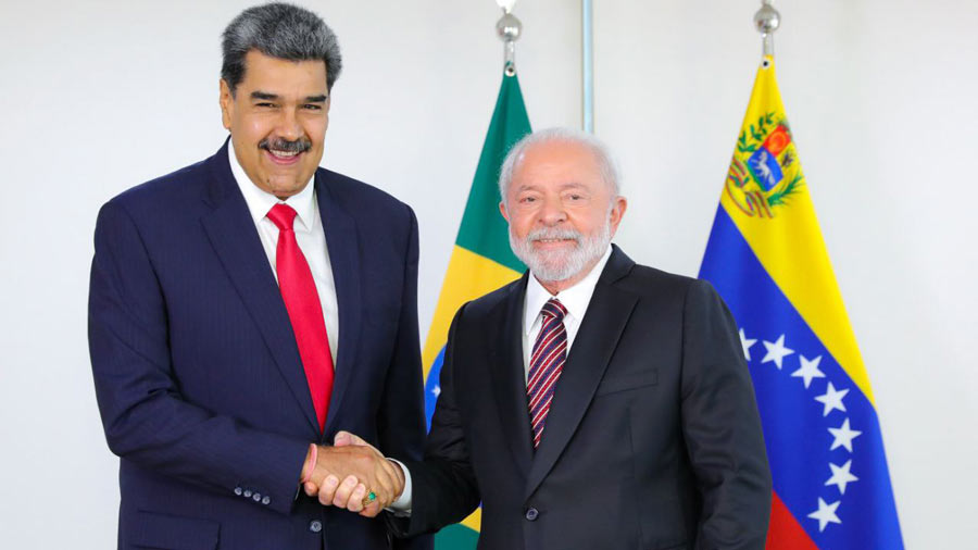 Presidentes Nicolás Maduro (Venezuela) Luiz Inácio Lula da Silva (Brasil)