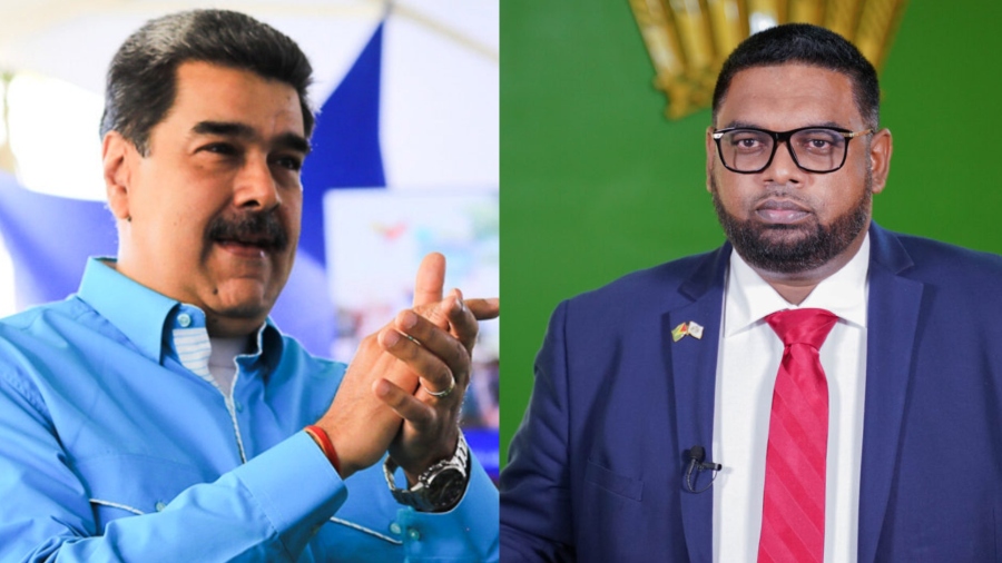 Nicolás Maduro y su homólogo Irfaan Ali