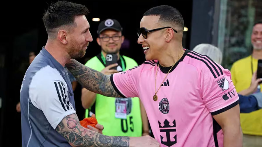 Daddy Yankee y Lionel Messi se encontraron este sábado en Miami