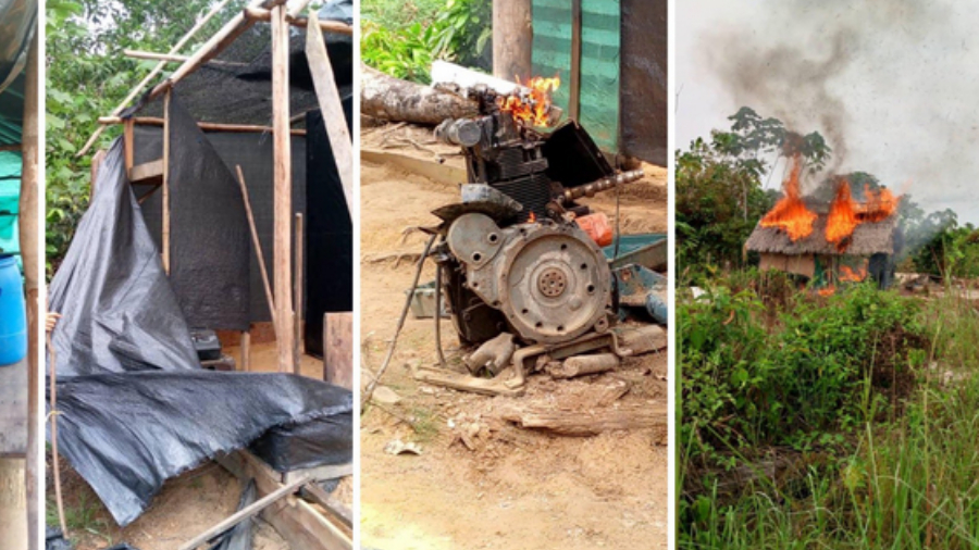 FANB destruyó campamento usado para la minería ilegal en el sur de Venezuel
