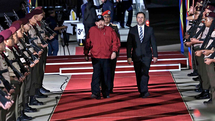 Presidente de Nicaragua, Daniel Ortega y el canciller de la República, Yván Gil