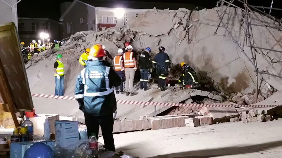 Derrumbe de un edificio en Sudáfrica