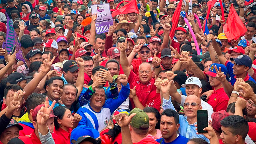 Diosdado Cabello asiste a movilización en Trujillo