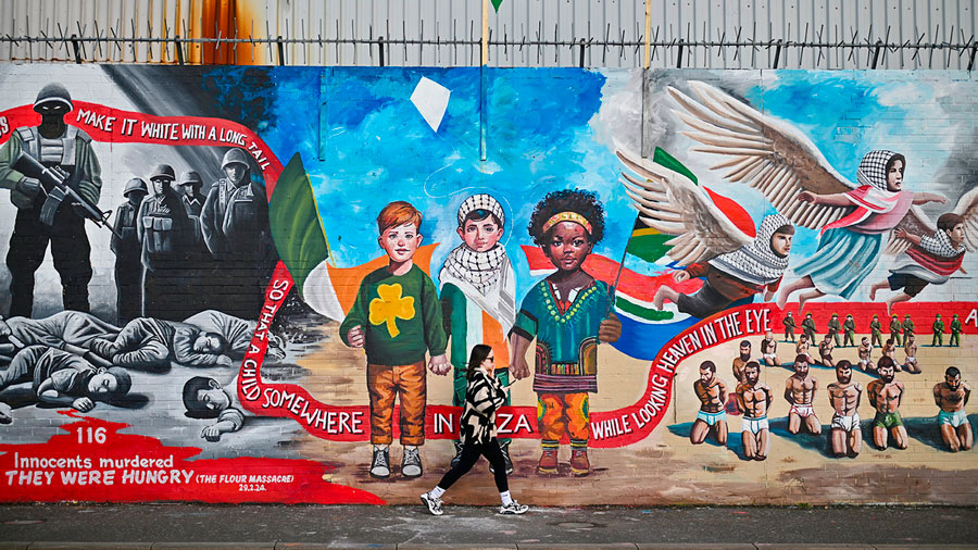 Un mural de solidaridad con el pueblo palestino