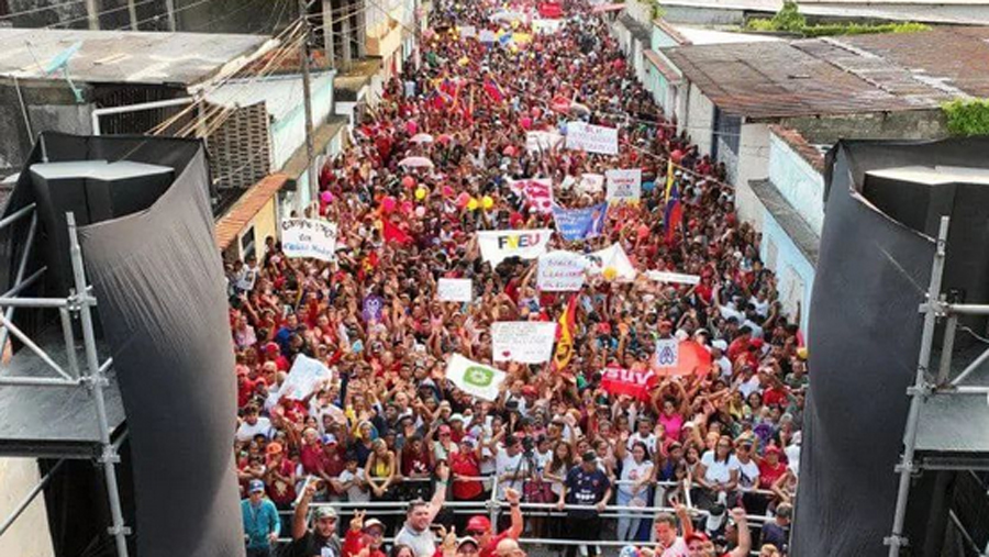 Movilización del PSUV contra las sanciones en Caripito, estado Monagas.