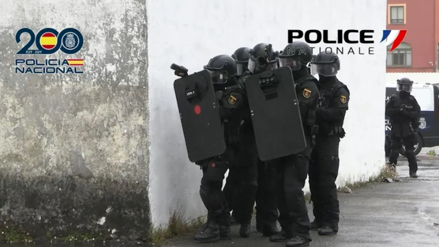 Policía Nacional y Police Nationale de Francia durante simulacro 