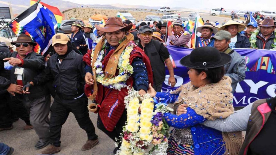 Evo Morales encabeza cuarto día de movilización (Cortesía)