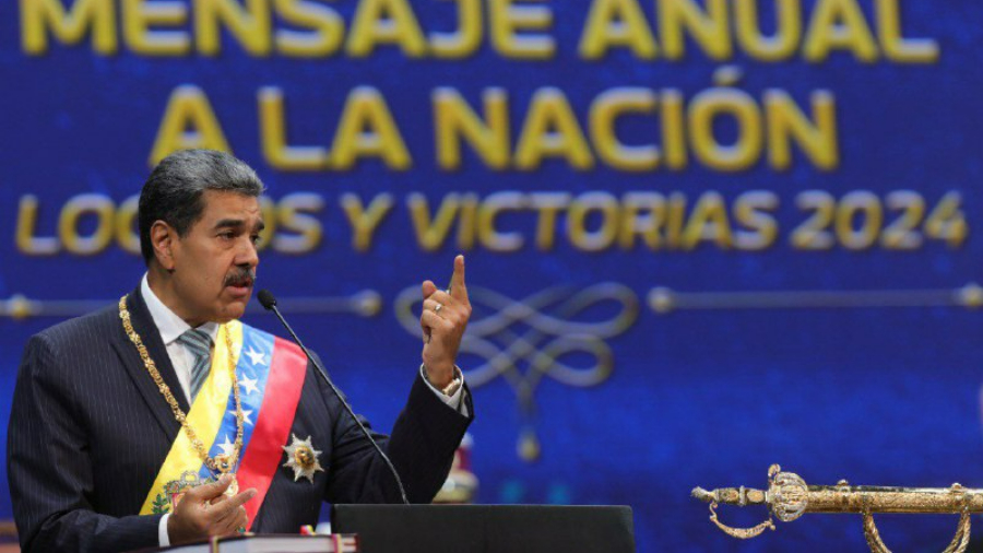 Cortesía. Presidente Nicolás Maduro durante su mensaje anual a la nación