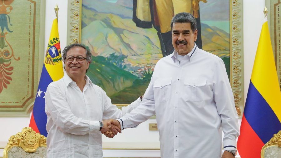 Presidente de Colombia, Gustavo Petro en su visita a Caracas