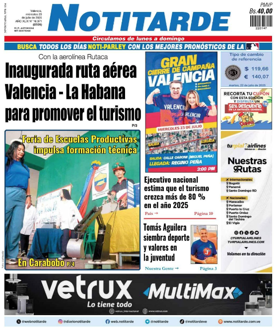 Portadas EU y Notitarde 23 de julio 2025