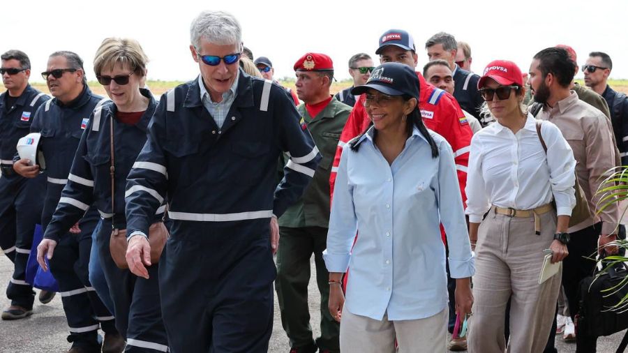 Chris Wright y Delcy Rodríguez visitan Petro Independencia, empresa mixta de Chevron y PDVSA