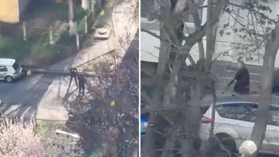 Hombre con una ametralladora tirotea a personas en plena calle y toma rehenes en Kiev