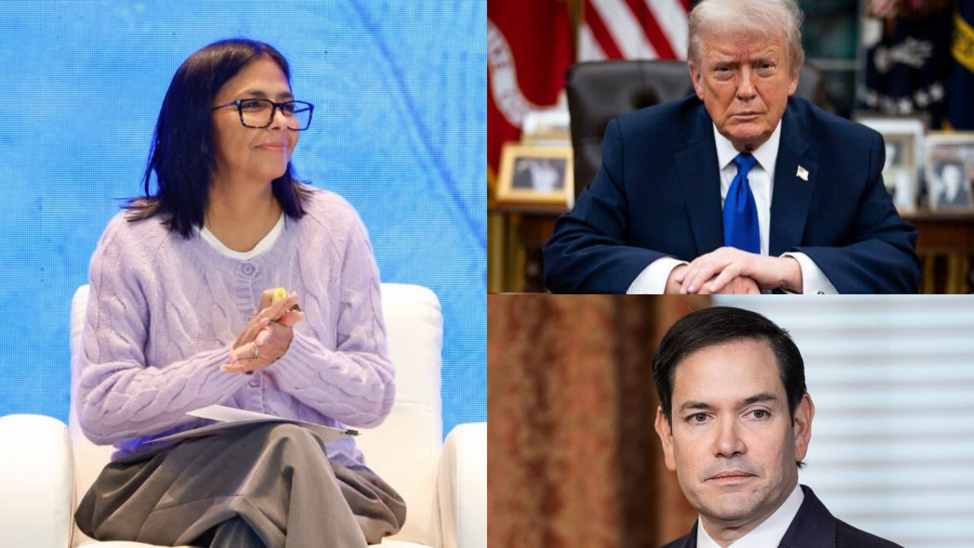 Delcy Rodríguez sostiene llamada con Trump y Rubio para coordinar apoyo