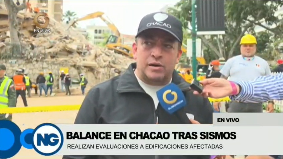 Mayor Gustavo Duque offered balance in Chacao: 35 dead and 28 rescued after search