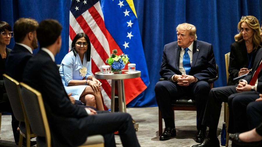 Delcy Rodríguez y Donald Trump